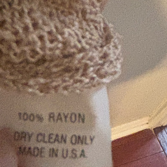 Vintage Cottagecore Bohemian Prairie Rayon Tan Long Sleeve Cardigan Medium - Picture 8 of 8